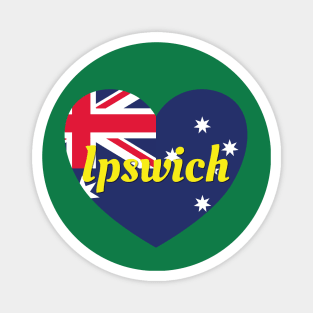 Ipswich QLD Australia Australian Flag Heart Magnet